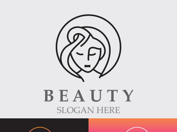 Woman Beauty care logo. Nature face saloon and spa design flat vector preview picture