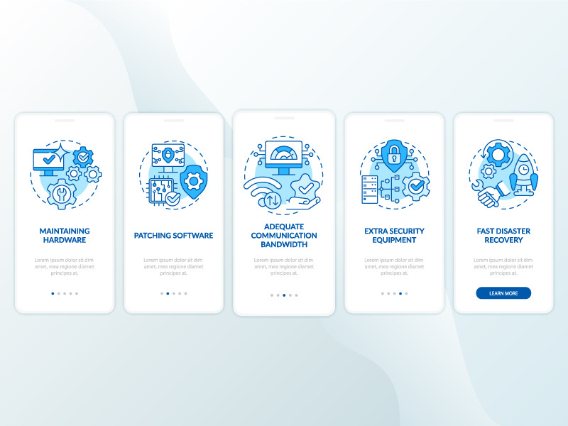 Availability blue onboarding mobile app screen
