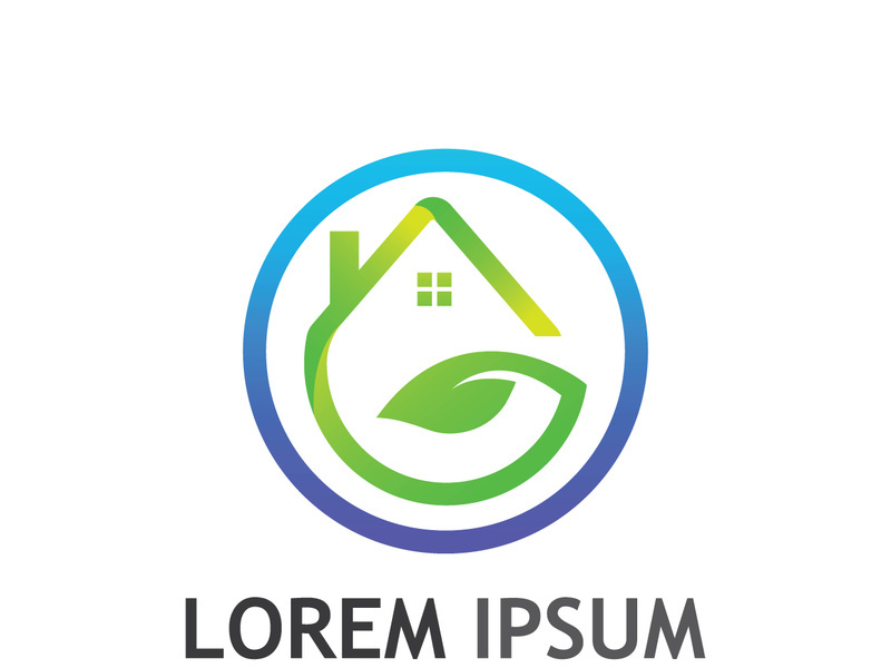 Natural green leaf logo.