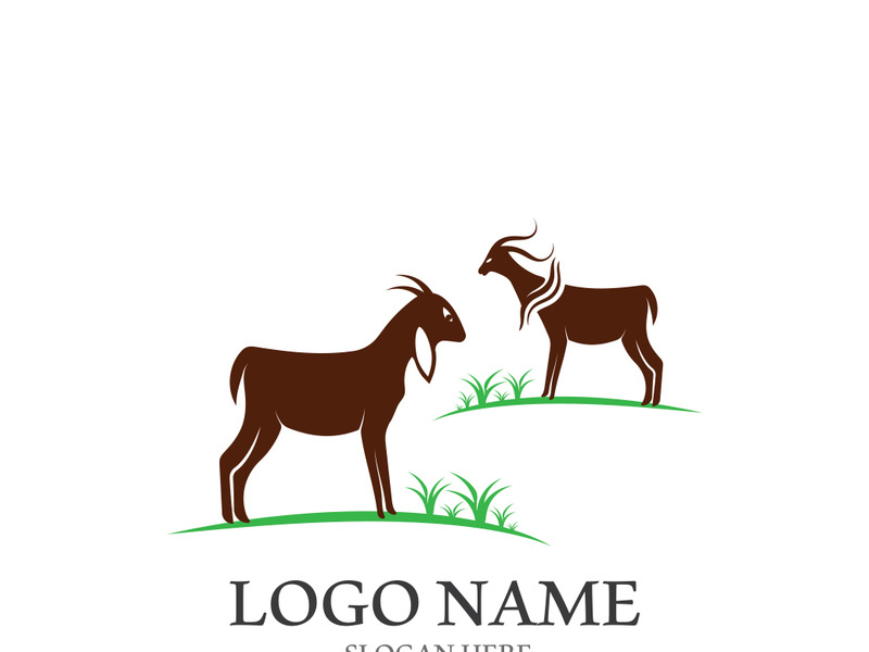 Goat logo template vector icon illustration design