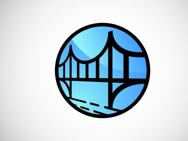 Creative abstract bridge logo design template