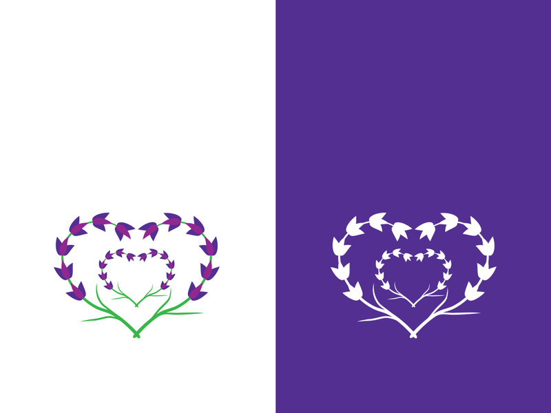 Fresh lavender flower logo vector flat design