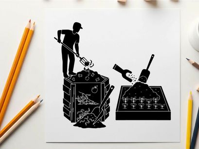 Silhouette of man pouring wine into a large decanter and bottle