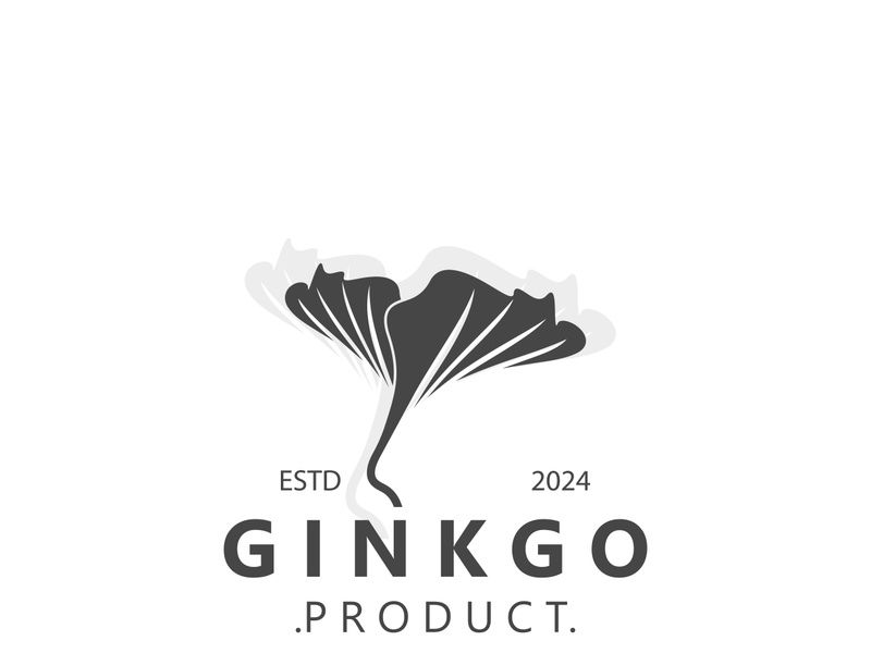 Ginkgo biloba leaf logo. can be used for herbal health products modern style logo design template