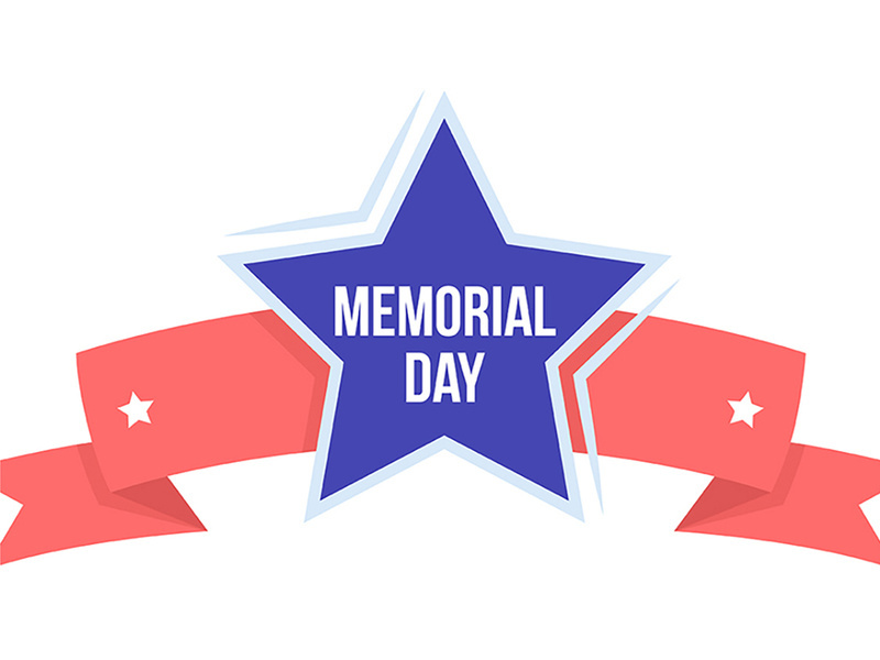 Star and stripe for American Memorial day semi flat color vector object