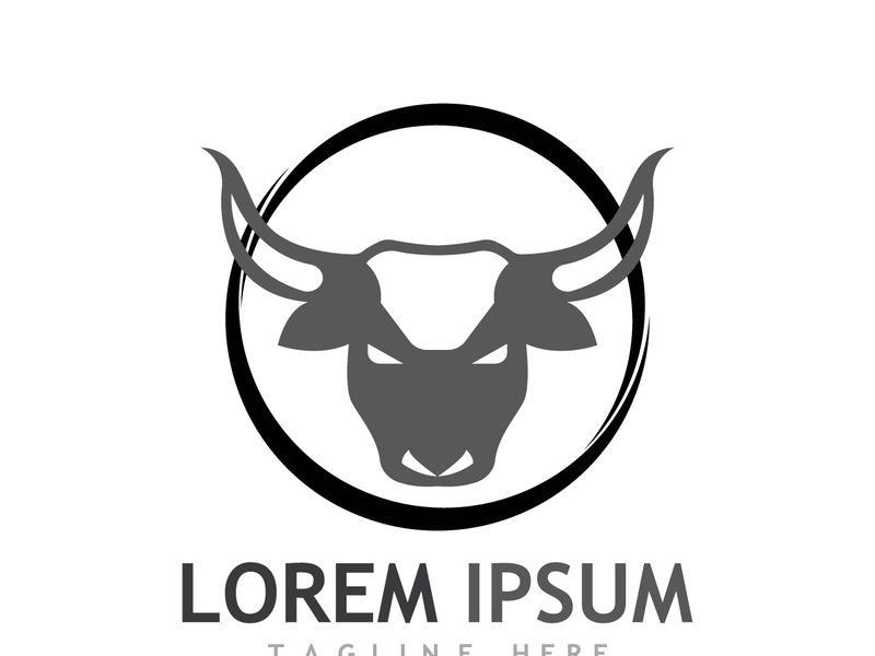 Vintage bull head horns logo