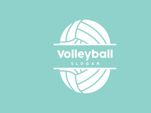 Volleyball Logo, Sport Simple Design, World Sports Tournament Vector, Illustration Symbol Icon