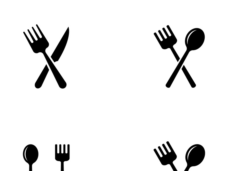 Creative spoon and fork logo.