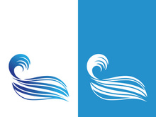 Wave beach vector illustration design logo
