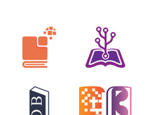 Digital book logo technology vector icon design