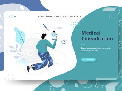 Medical Online sets Illustration