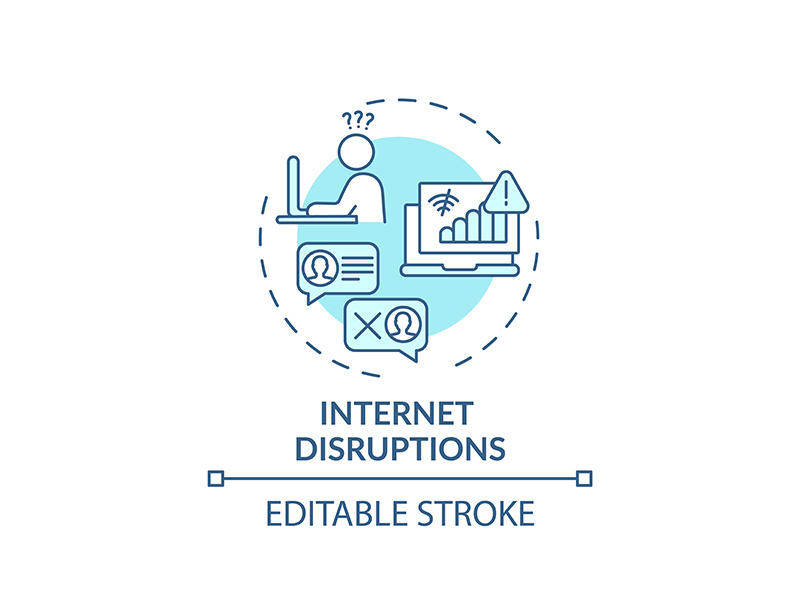Internet disruptions concept icon