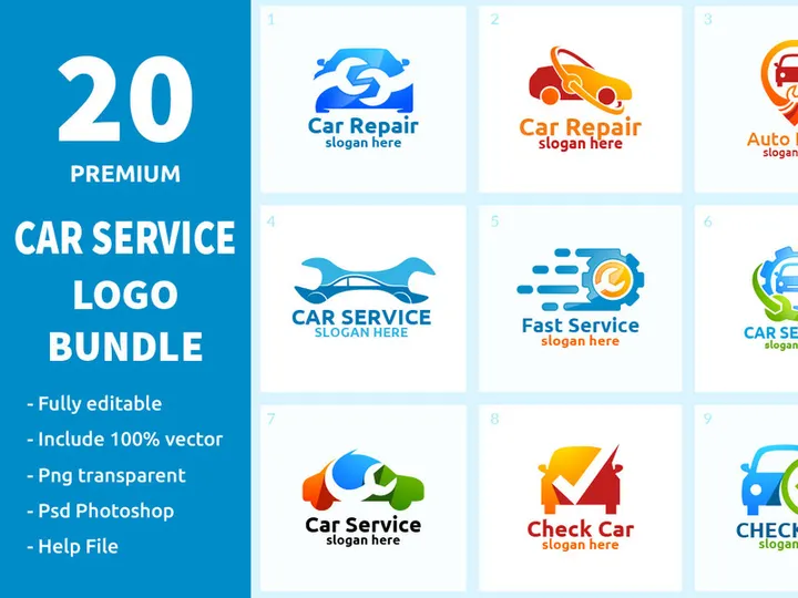20 Car Service Logo Bundle Logo