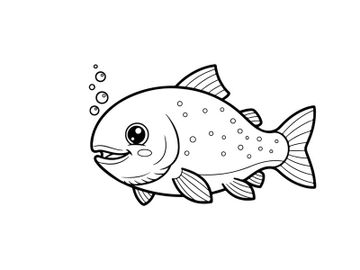 Cute cartoon fish swimming vector illustration flat design preview picture