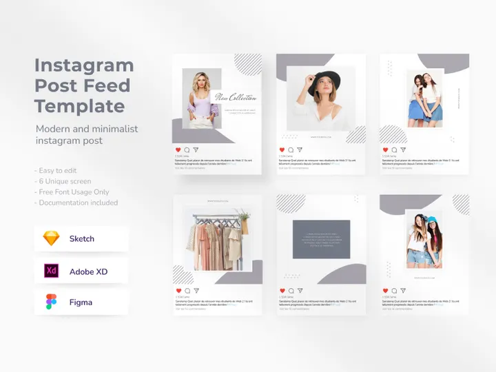 Minimalist instagram post feed template