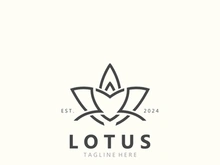 Lotus flower minimalist design, elegance Lotus flower logo template