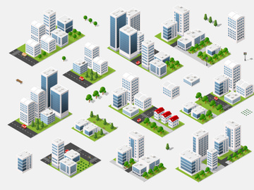 Isometric set 3D city preview picture