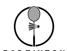 Modern Badminton logo design with Dynamic Shuttlecock and Racket, for championship, sport, sports shop, badminton school, business, company, tournament