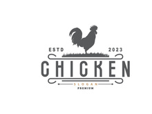 Chicken Logo, For Roast Chicken Restaurant, Farm Vector, Simple Minimalist Design For Restaurant Food Business