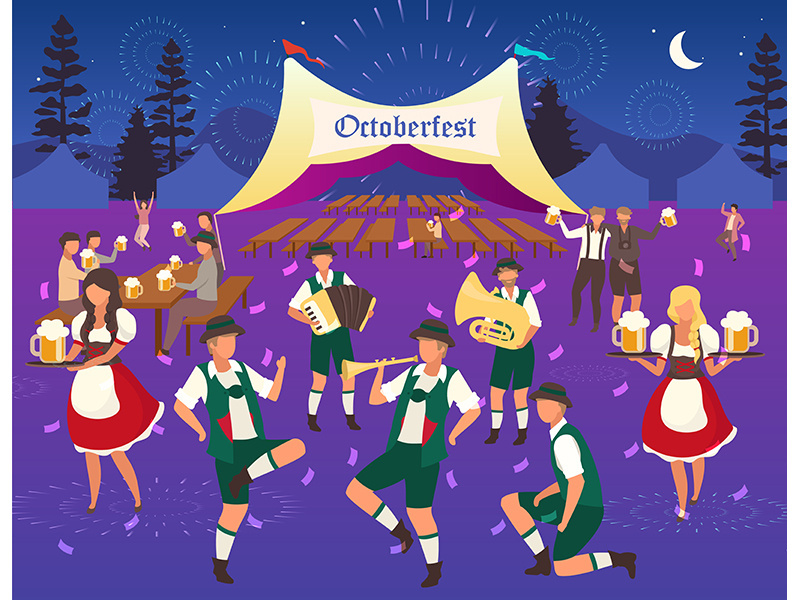 Oktoberfest flat vector illustration