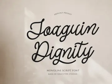 Joaguin Dignity | Monoline Script Font preview picture