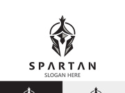 Spartan Helmet Warrior Logo template. spartan flat design vector