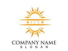 Creative sun concept logo illustration design template