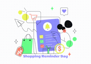 6 Shopping Reminder Day Illustration