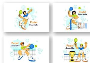 10 Padel Tennis Action Illustration