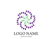 Fresh lavender flower logo vector flat design