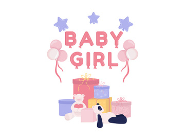 Baby shower gifts semi flat color vector object preview picture