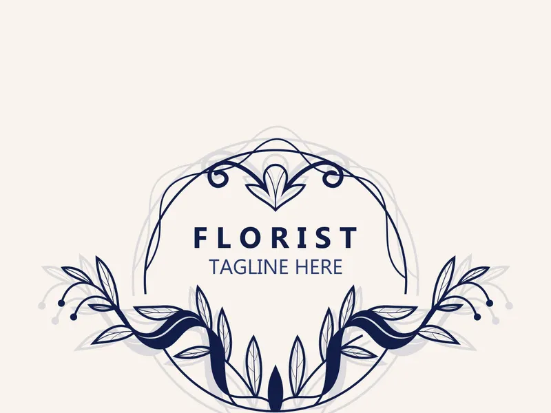 Florist logo beautiful floral leaf and flower vector art, icon graphic decoration business wedding template