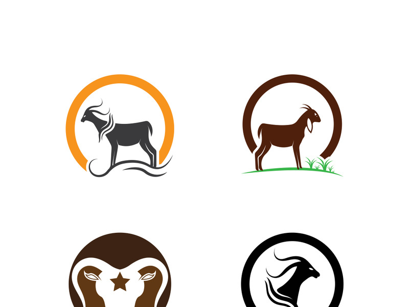 Goat logo template vector icon illustration design