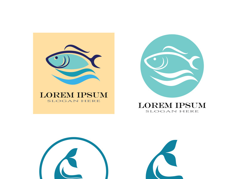 Fish logo template. Creative vector symbol