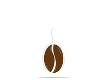 Coffee bean logo for cafe, business, label.