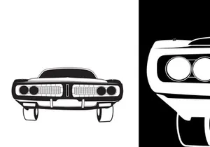 Muscle Car Silhouette Vector Bundle