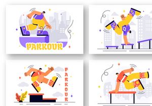14 Parkour Sports Illustration