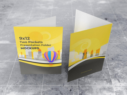 9×12 Presentation Folder with two pockets mockups