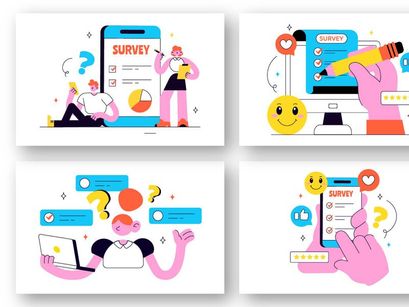 10 Survey Vector Illustration