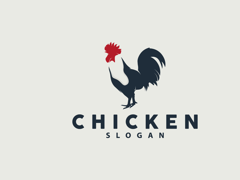 Chicken Logo, For Roast Chicken Restaurant, Farm Vector, Simple Minimalist Design For Restaurant Food Business