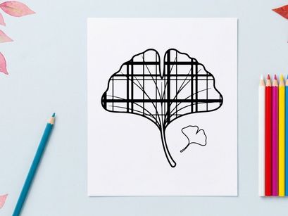 Ilustrasi daun bergaya untuk branding ramah lingkungan. Desain botani modern untuk kampanye lingkungan.