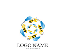 Bee logo vector icon illustration design