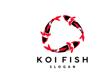 Koi Fish Logo Design, Ornamental Fish Vector preview picture