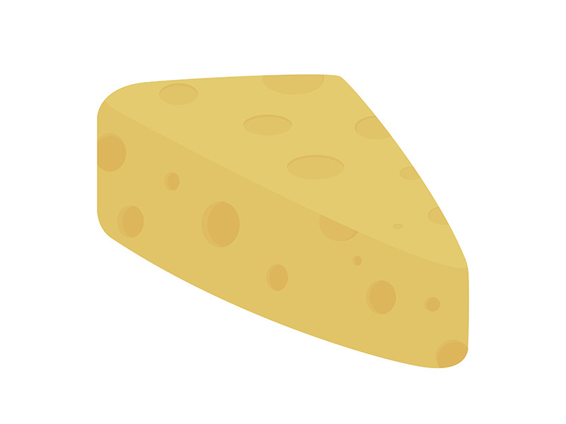 Cheese semi flat color vector object