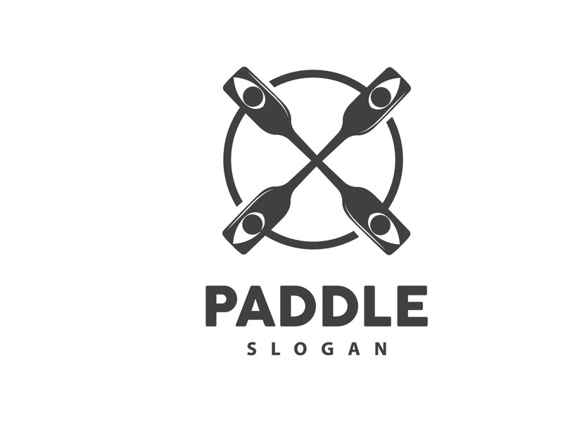 Paddle Logo, Boat Paddle Vector, Crossed Paddle Icon, Illustration Symbol Simple Design