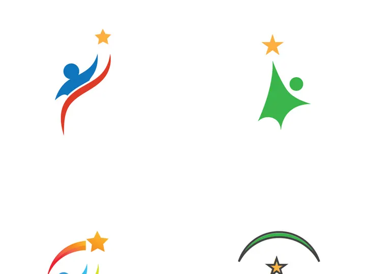 People star logo design to achieve a success or dream.
