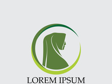 Hijab logo black background vector