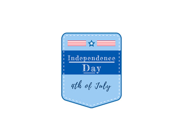 American Independence holiday flat color vector badge preview picture