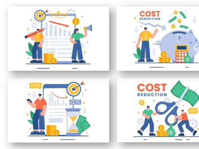 13 Cost Reduction Business Illustration