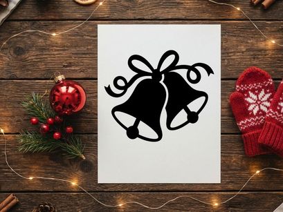 Festliche Weihnachtsglocken mit Schleife für die Feierlichkeiten